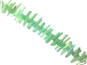 Coated Crystal Quartz Green Stick 8 Inch 5X15-5X30Mm