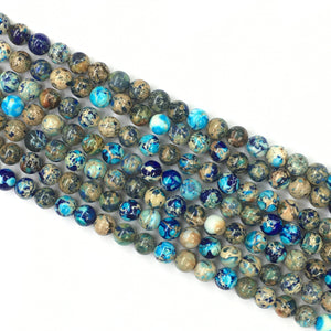 Gradient Blue Impression Jasper Round Beads 8mm