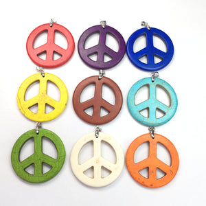 Assorted Synthetic Magnesite Peace Pendant 45mm
