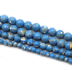 Blue Shell Turquoise Round Beads 4mm