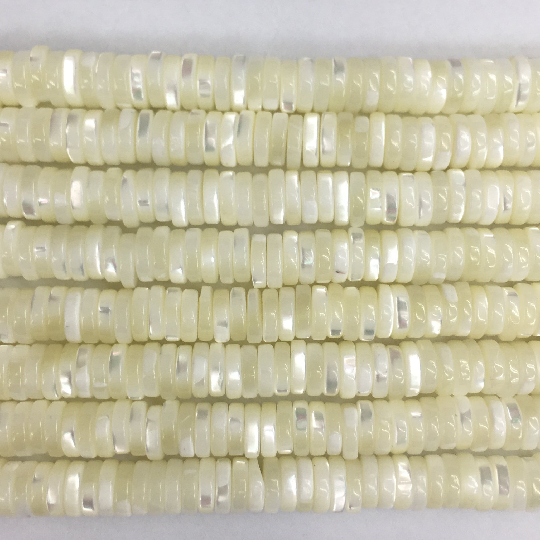 Blenched MOP Heishi 2X4mm