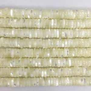 Blenched MOP Heishi 2X4mm