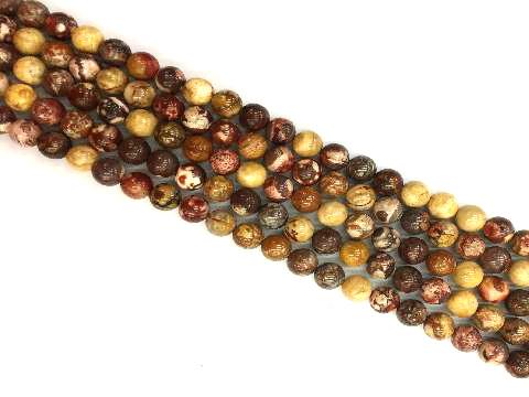 Birdeye Rhyolite Round Beads 6Mm