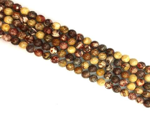Birdeye Rhyolite Round Beads 8Mm