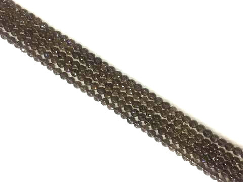 Smokey Quartz Faceted Rounds 2Mm