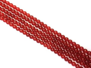 Color Jade Red Round Beads 4Mm