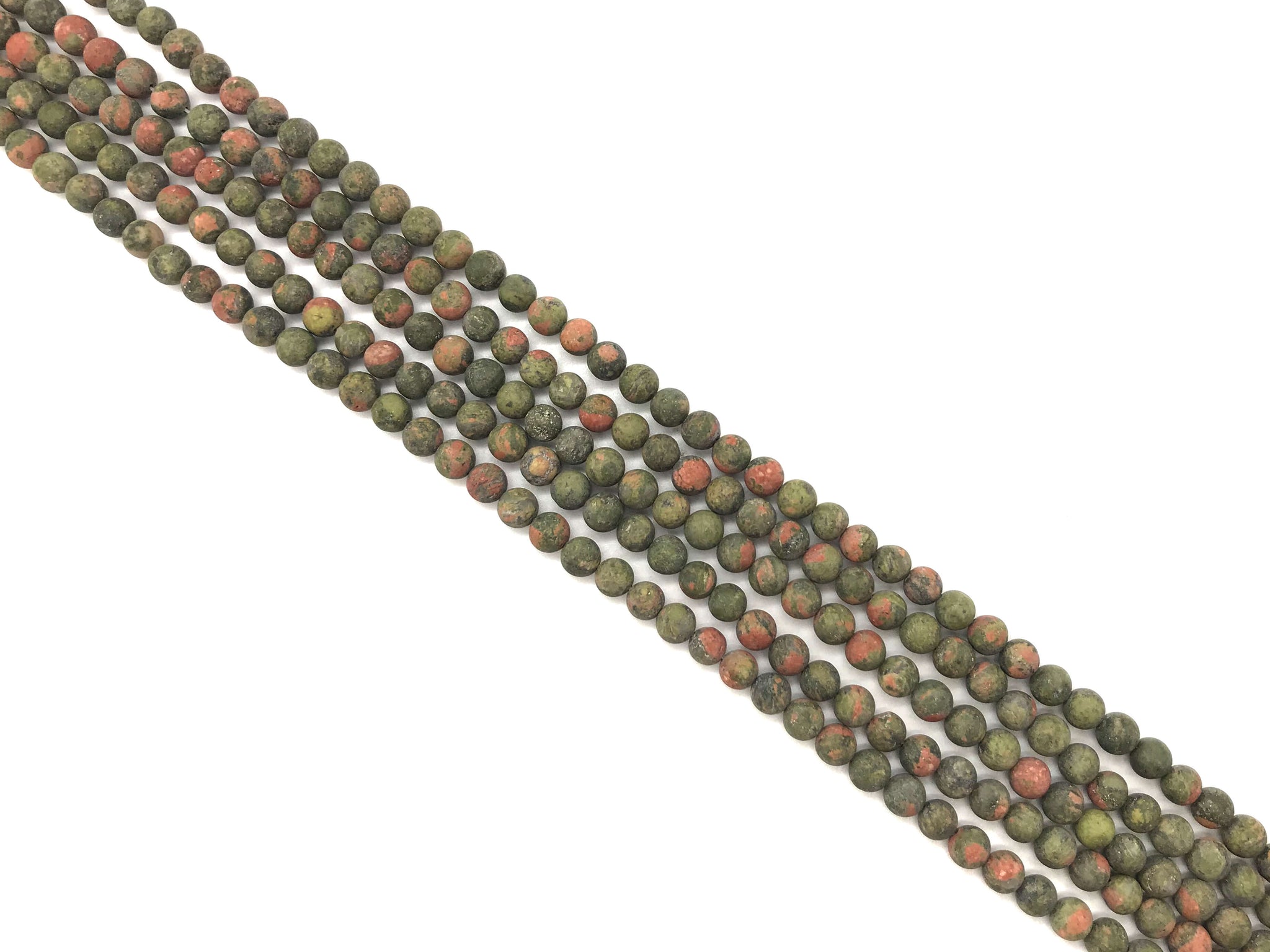 Matte Unakite Round Beads 10Mm