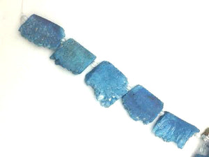 Agate Druzy Blue Free Form 8 Inch 25X35-30X40Mm
