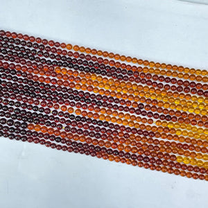 Rainbow Baltic Amber Round Beads 4-5mm
