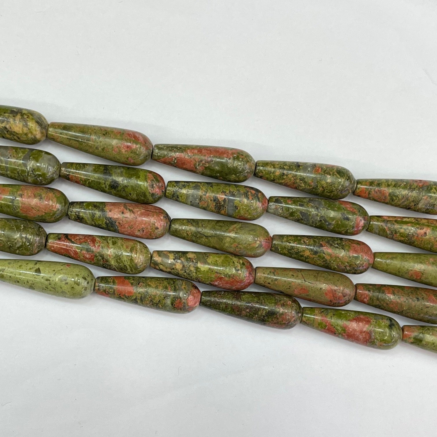 Unakite Teardrop 10X30mm