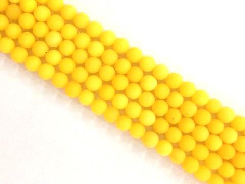 Matte Color Jade Yellow Round Beads 8Mm