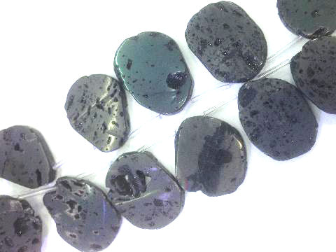 Agate Druzy Black Free Form  8 Inch 25X35-28X38Mm