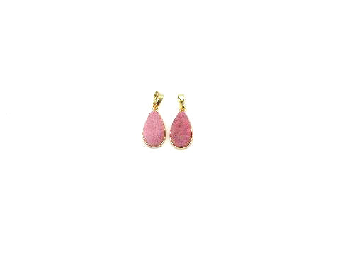 Agate Druzy Pink Pendant 10X20Mm