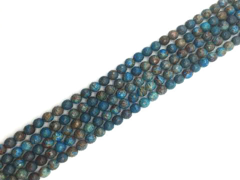 Blue Wooden Jasper Faceted Rounds 10Mm