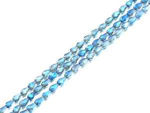 Thunder Polish Glass Crystal Ab Blue Faceted Teardrop 3X5Mm