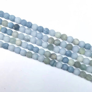 Matte Aquamarine Round Beads 10mm