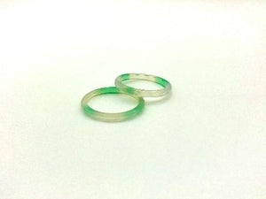 Color Agate White Green Ring Faceted 2.5Mm