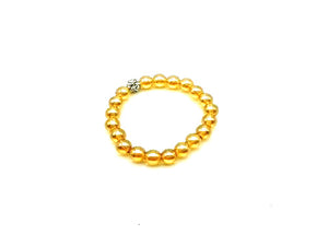 Glass Shamballa Ab Yellow Bracelet 8Mm