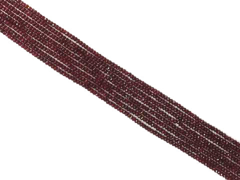 Color Jade Garnet Faceted Roundel 2X3Mm