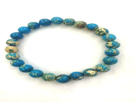 Impression Jasper Blue Bracelet 8Mm