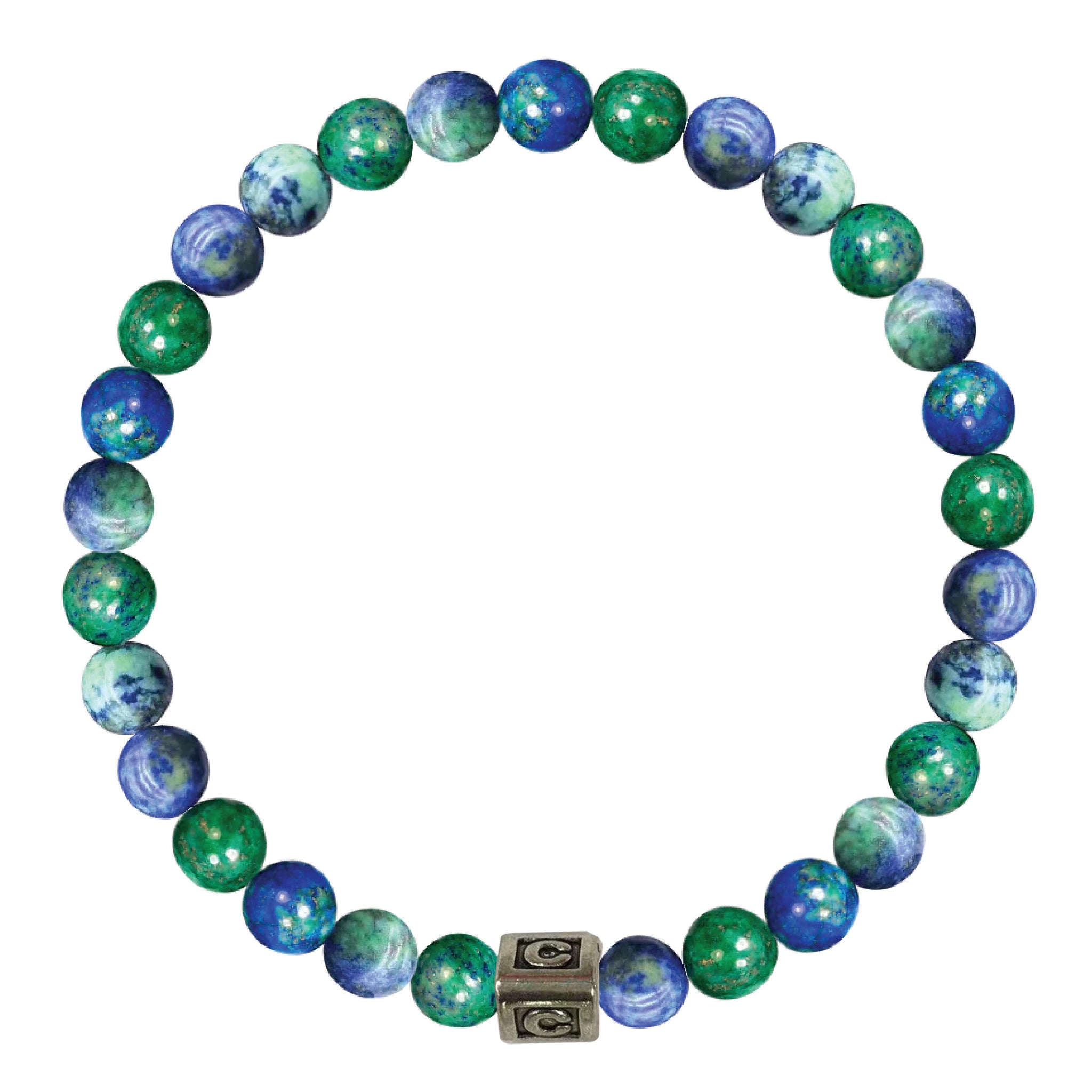 China Chrysocolla Round Beads 6mm Stretch Bracelet