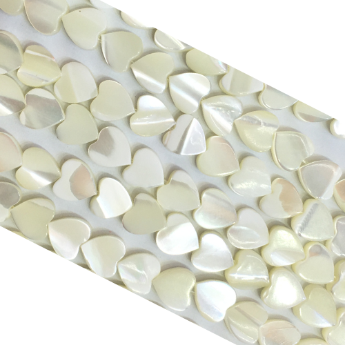 MOP Bleached Heart Shape 10mm