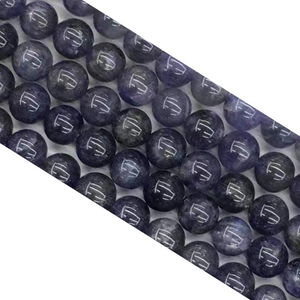Iolite round beads grade AA 8mm