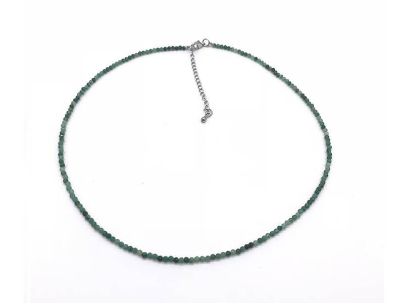 African Jade Super Precision Cut Rounds 2mm Necklace