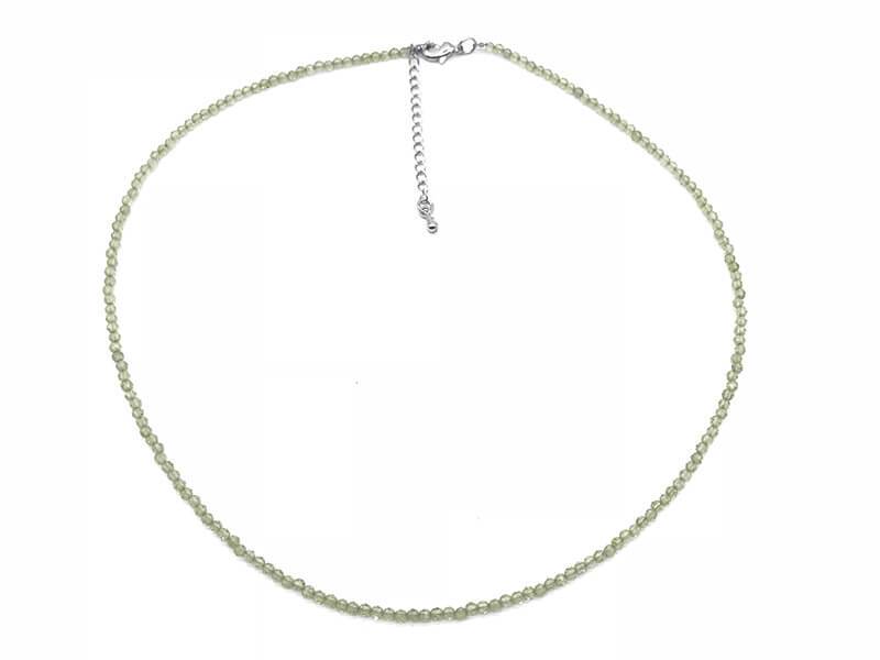 Peridot Super Precision Cut Rounds 2mm Necklace