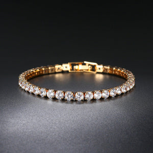 Zircon bracelet single row 4mm round full diamond tennis chain cross-border hip-hop jewelry tennis bracelet