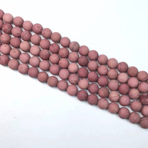 Matte Rhodonite Round Beads 8mm
