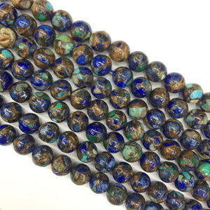 Azurite Composited round beads 8mm