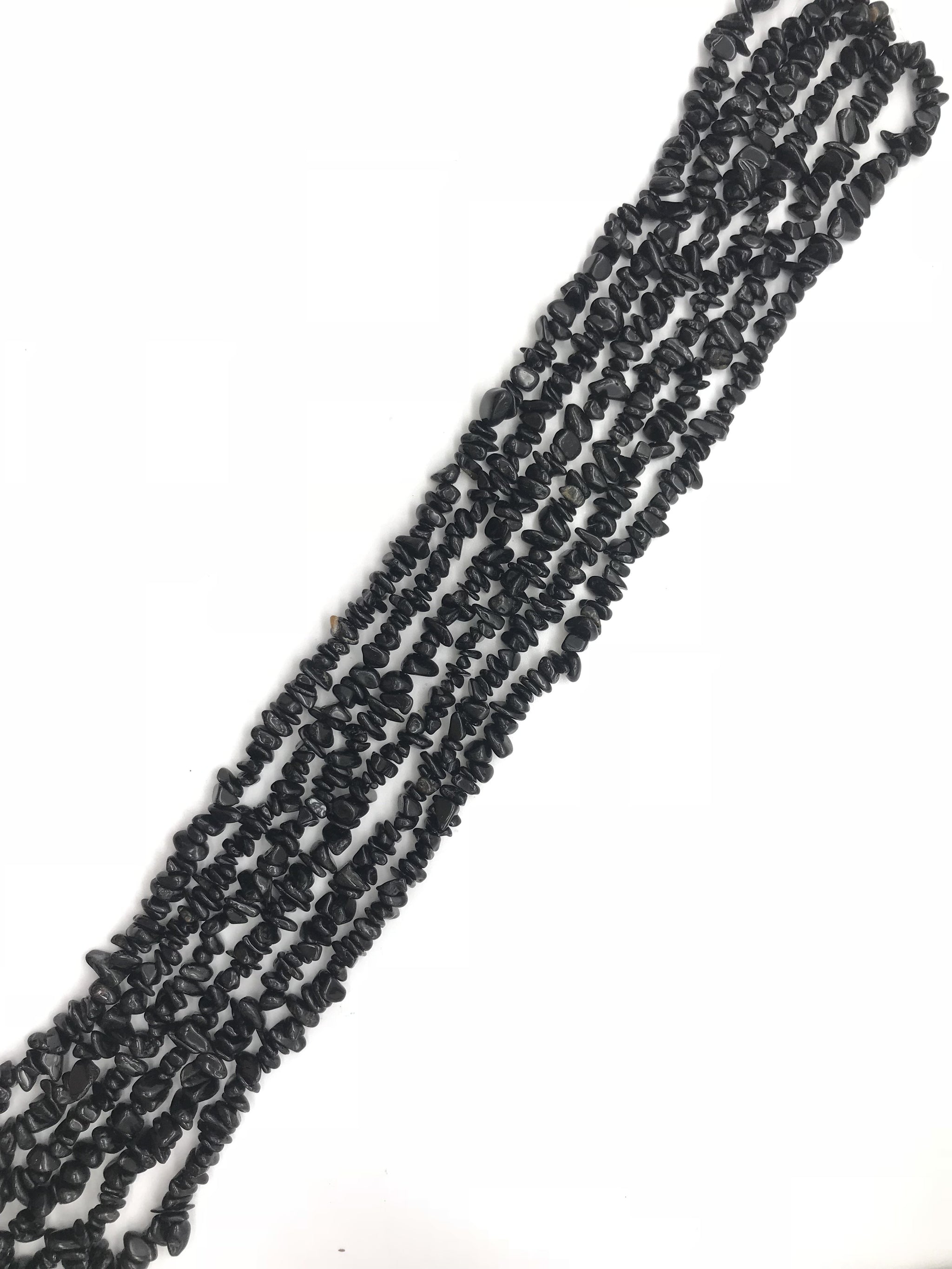 Black Tourmaline  36 Inch Chips 5X8Mm