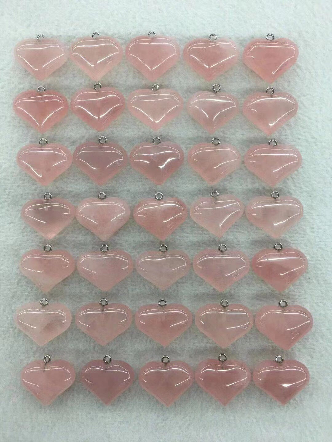Rose Quartz Heart Pendant 20x25x12mm