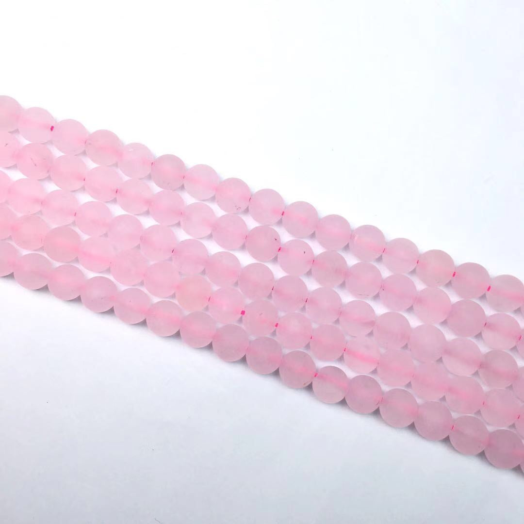 Matte Rose Quartz Round Beads