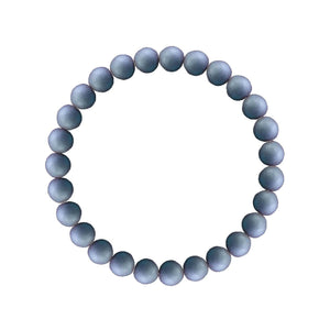 Men's Bracelet Matte Hematite Round Beads 8mm