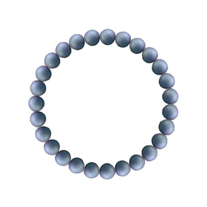 Men's Bracelet Matte Hematite Round Beads 10mm