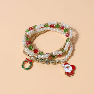 Christmas rice bead beaded bracelet jewelry