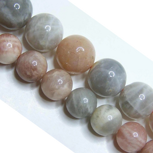 Grey Multi Moonstone  round beads 4mm