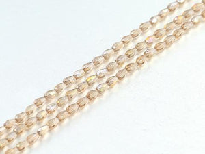 Thunder Polish Glass Crystal Champagne Faceted Teardrop 3X5Mm