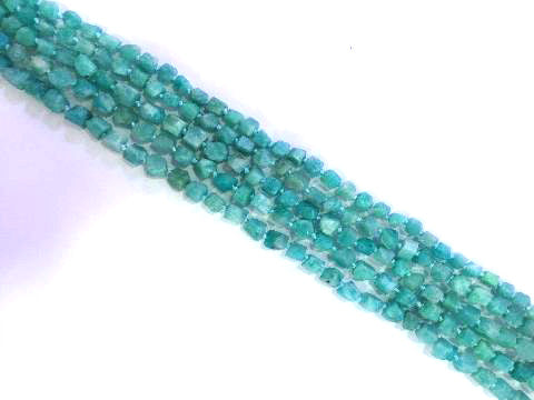 Matte Russian Amazonite Cube 5X8-8X10Mm