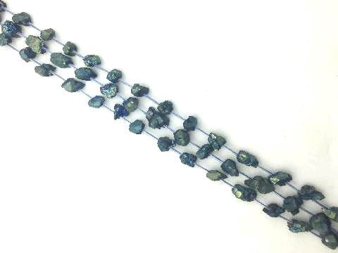 Agate Silver Pyrite Green Free Form 10X12-13X18Mm