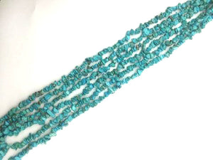 Magnesite turquoise with matrix chips 30 inch