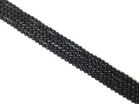 Black Onyx Faceted Rounds 2Mm