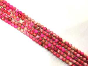 Impression Jasper Fuchsia Ound Beads 12Mm