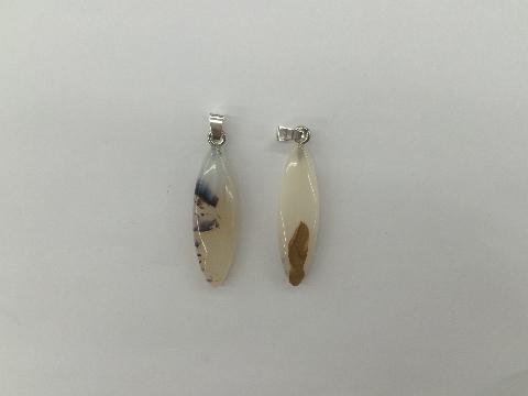 Flower Agate Horse Eye Pendant 12X40Mm