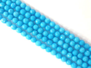 Color Jade Blue Faceted Rounds 10Mm