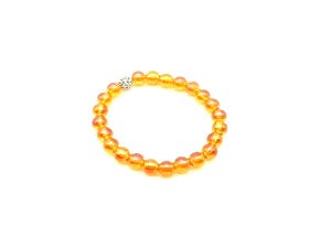 Glass Shamballa Ab Orange Bracelet 8Mm