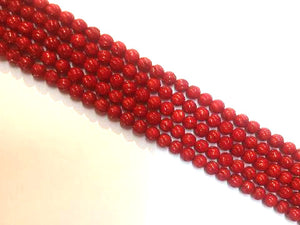 Bamboo Coral Red Carved 8Mm