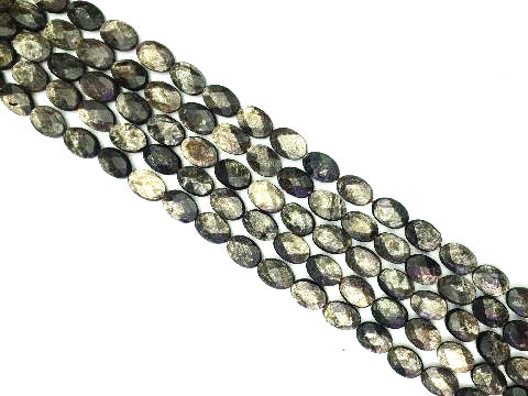 Golden Mica Faceted Flat Oval 12X16Mm